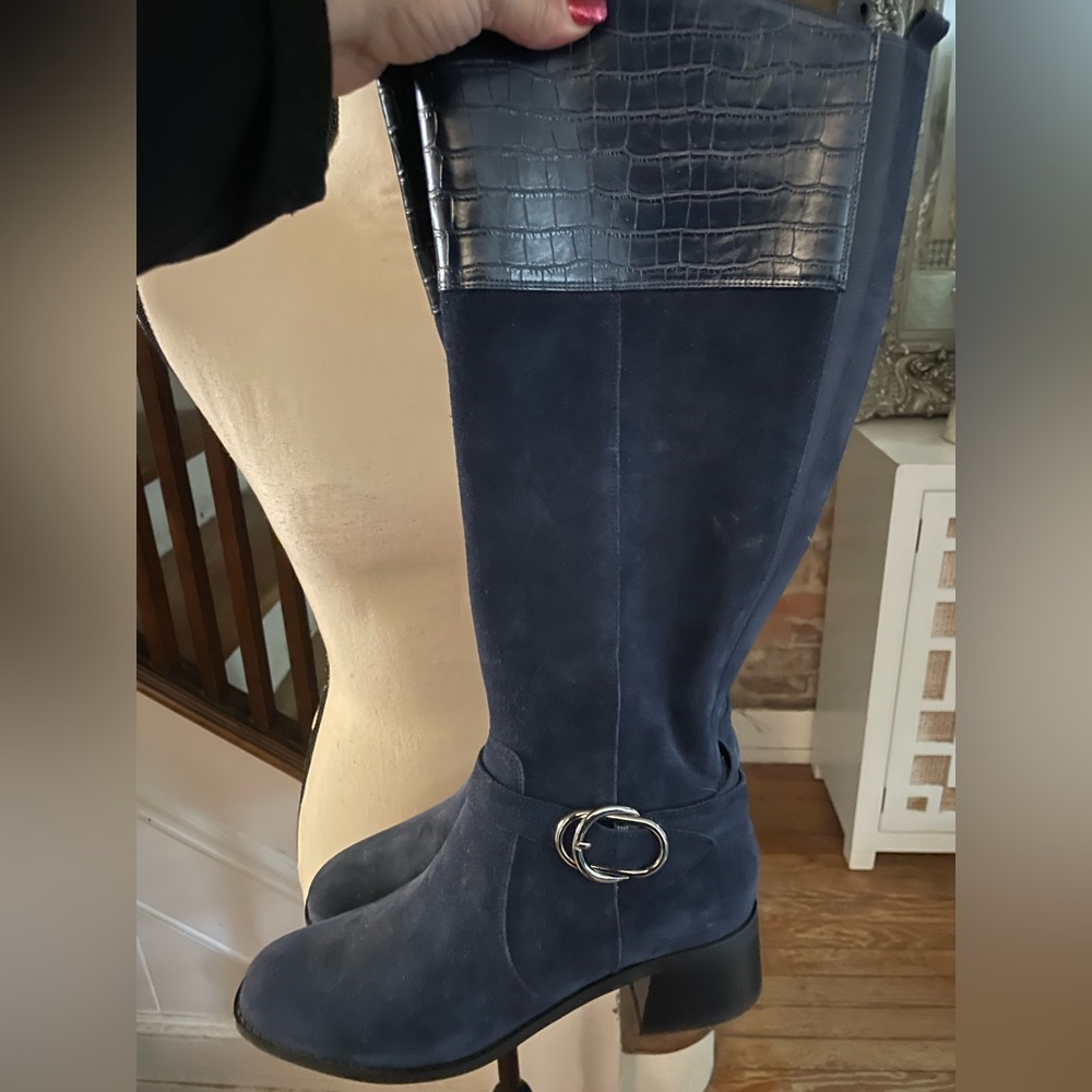 Marc Fisher Wide-calf Genuine Suede/leather Boots